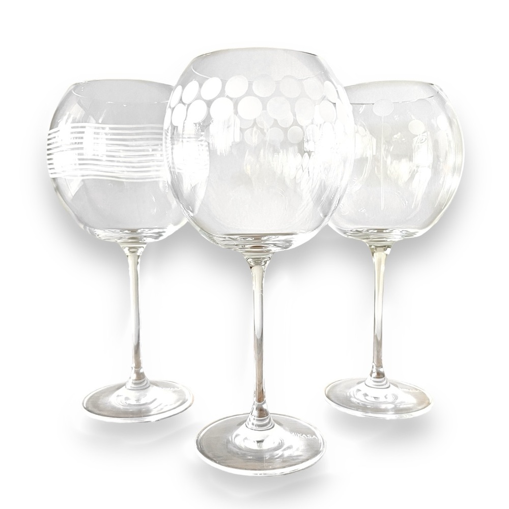 Mikasa Cheers Crystal Balloon Wine Glasses (Set of 3) Holiday Hostess Gift